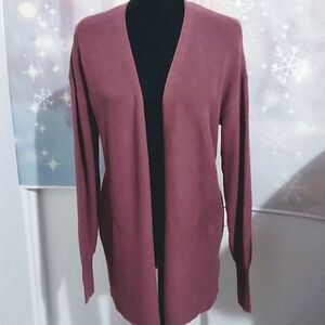 Open front twilight LAVENDER RETRO 70s STYLE CARDIGAN WOMEN'S SIZE S